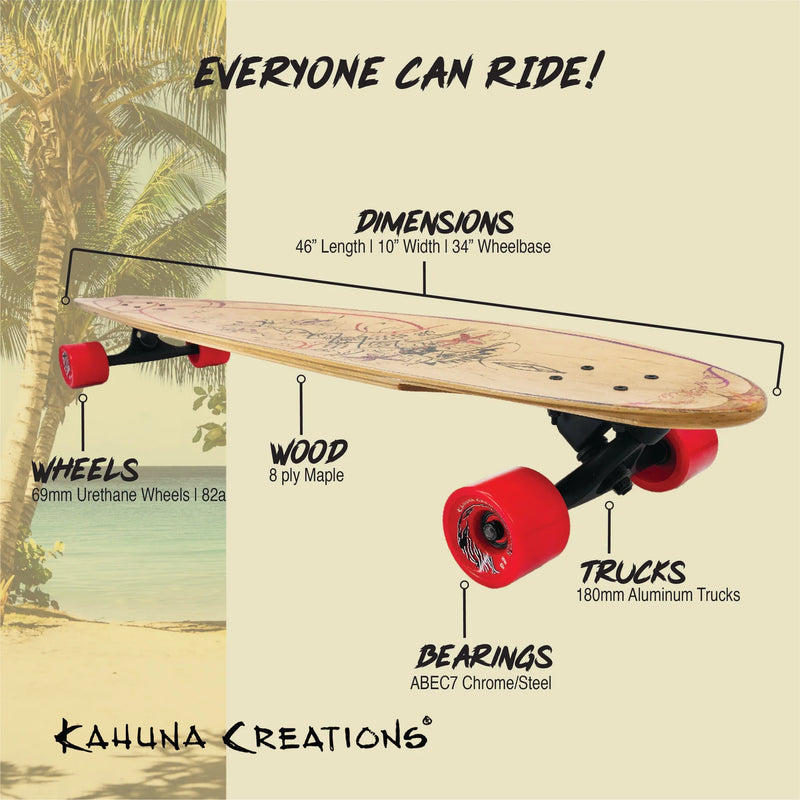 Kahuna Creations Pohaku Wahini board Land Paddle Longboard - 46 inches