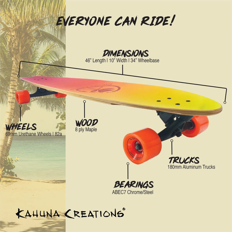 Kahuna Creations Pohaku Sunset board Land Paddle Longboard - 46 inches