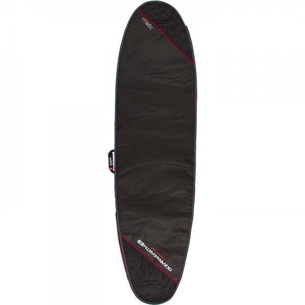 O&E Surfboard Compact Day Longboard Cover - Black/Red
