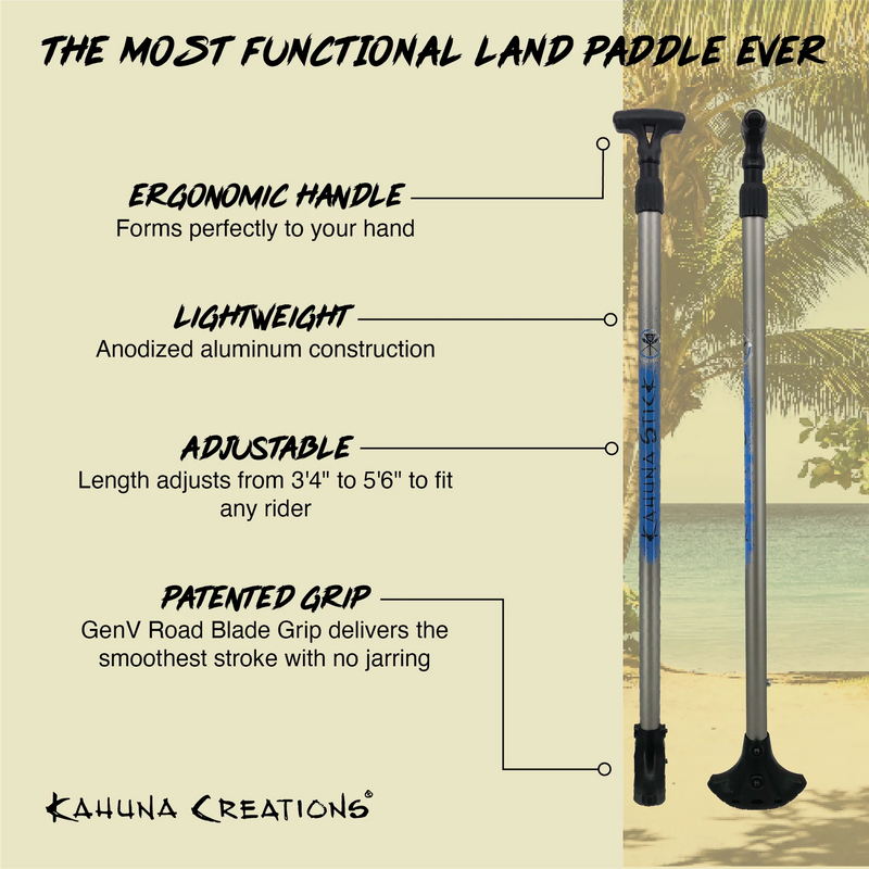 Kahuna Creations Big Stick Adjustable Land Paddle - Spray w/ GenV Blade