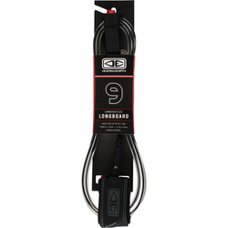 O&E Moulded Regular Leash 6' Black (6' - 7' - 8' - 9') - Ankle and knee fit