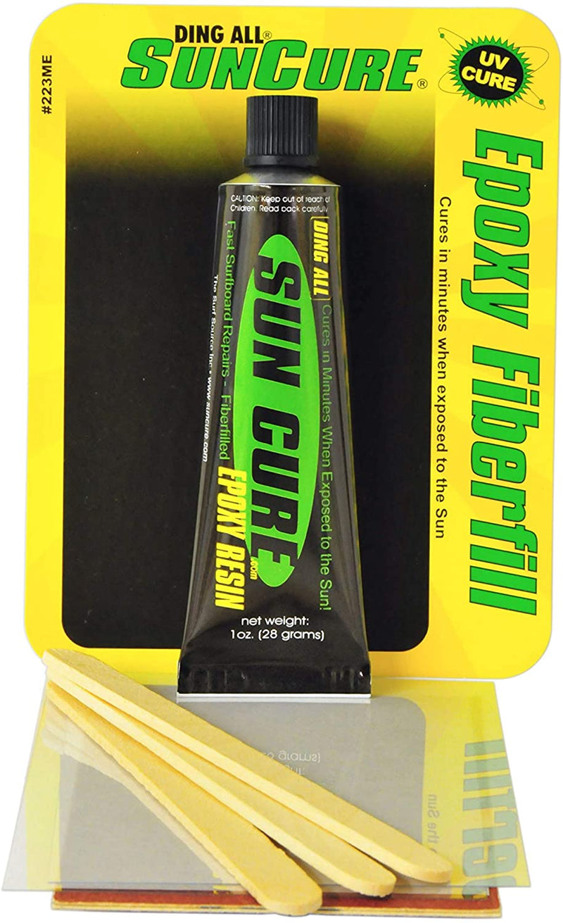 Sun Cure 1oz EPOXY Fiberfill Mini Kit w/Sandpaper Surfboard Repair-Plaia Shop