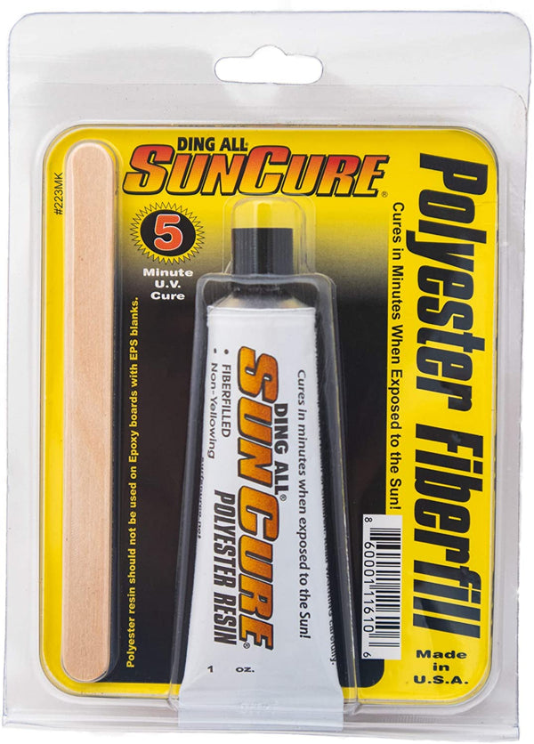 Sun Cure 1oz POLYESTER Fiberfill Mini Kit w/Sandpaper Surfboard Repair-Plaia Shop