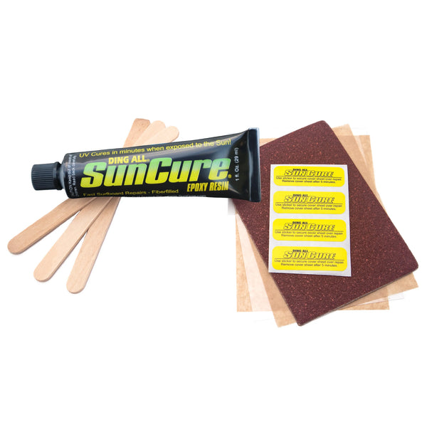 Sun Cure 1oz EPOXY Fiberfill Mini Kit w/Sandpaper Surfboard Repair-Plaia Shop
